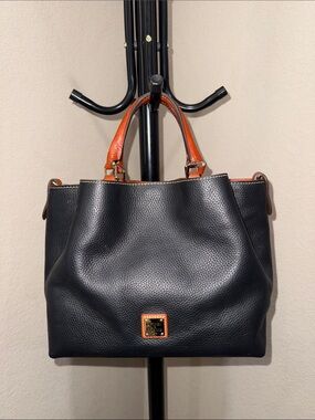 Dooney & Bourke Black Pebbled Leather Barlow